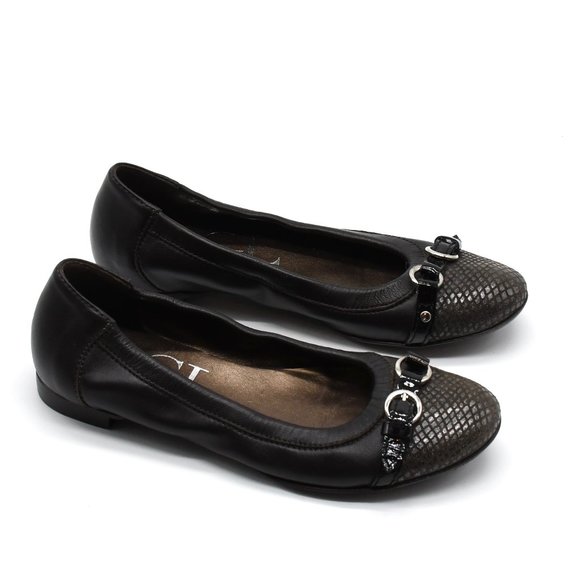 AGL Flat Cap Toe Ballet Flat Dark Brown 34.5 - Picture 2 of 5